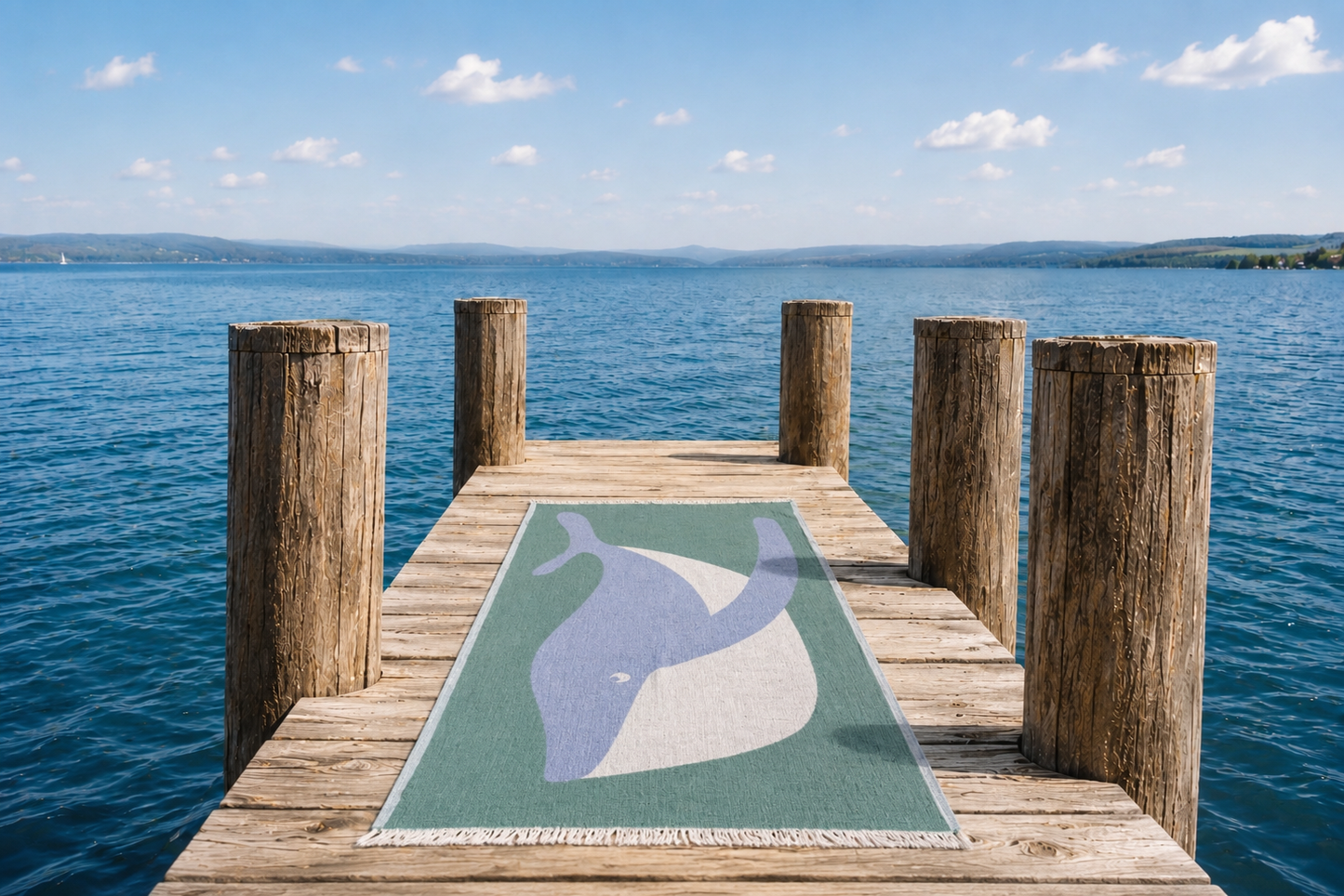 🐳 Grünes Strandtuch Wal