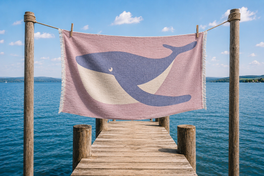 🐳 Rosa Strandtuch Wal