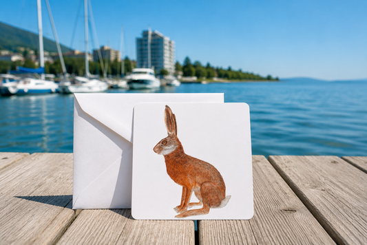 🐇 Kunstkarte Feldhase - Evelyne Germann